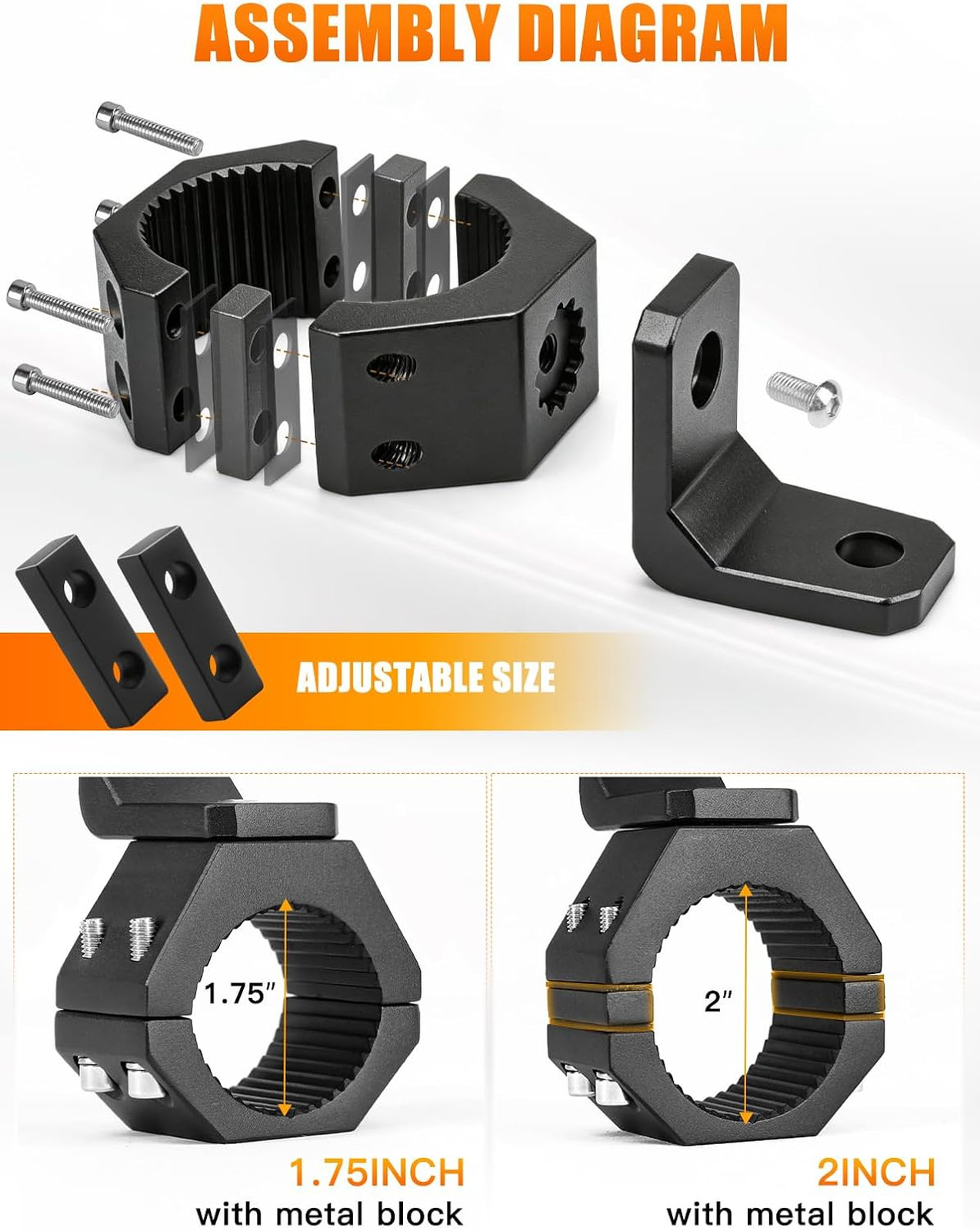 Heavy Duty UTV Whip Mounts Aluminum Alloy 360 Degree Adjustable for Polaris RZR