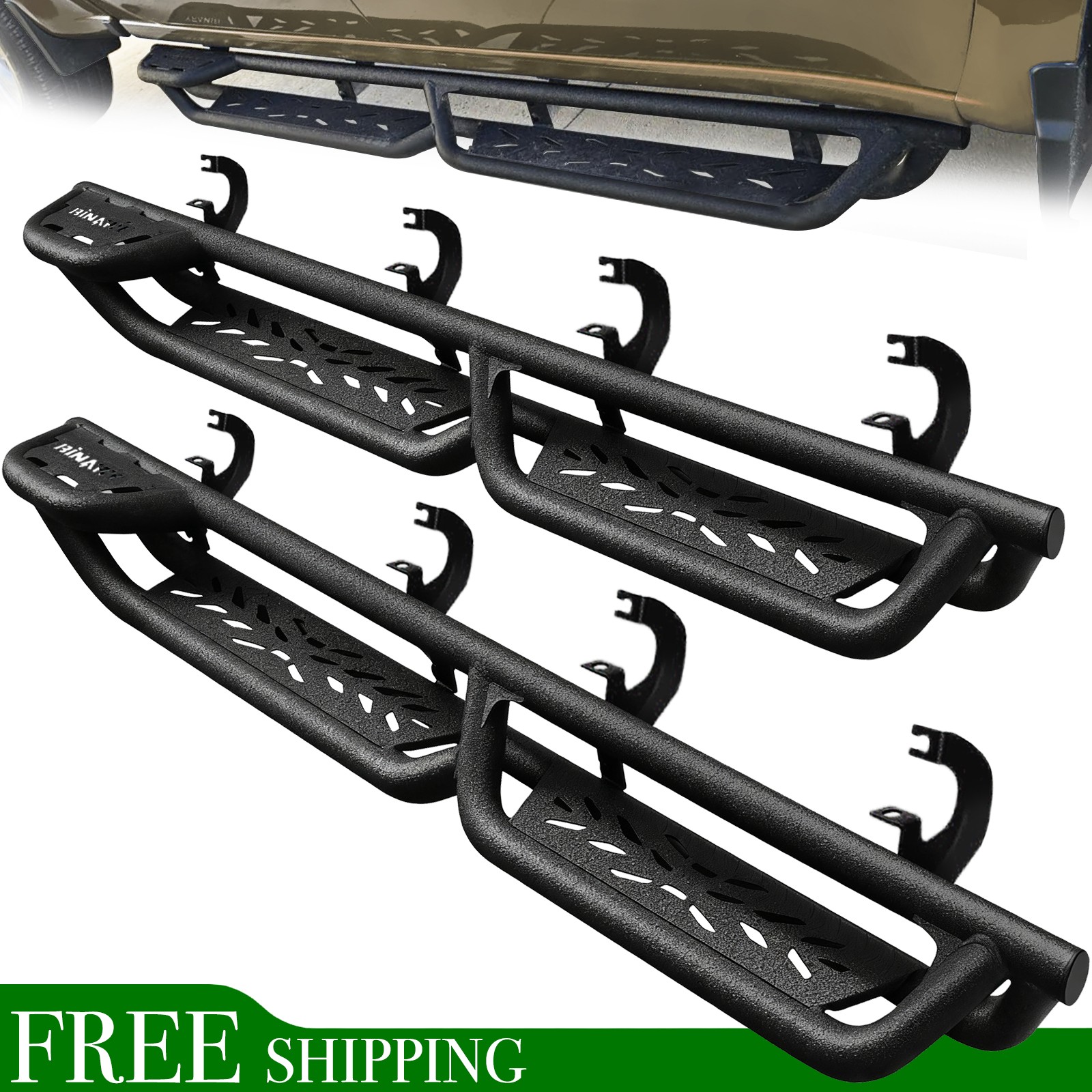For 2019-2026 Silverado / Sierra 1500 Crew Cab Drop Running Boards Side Step Bar