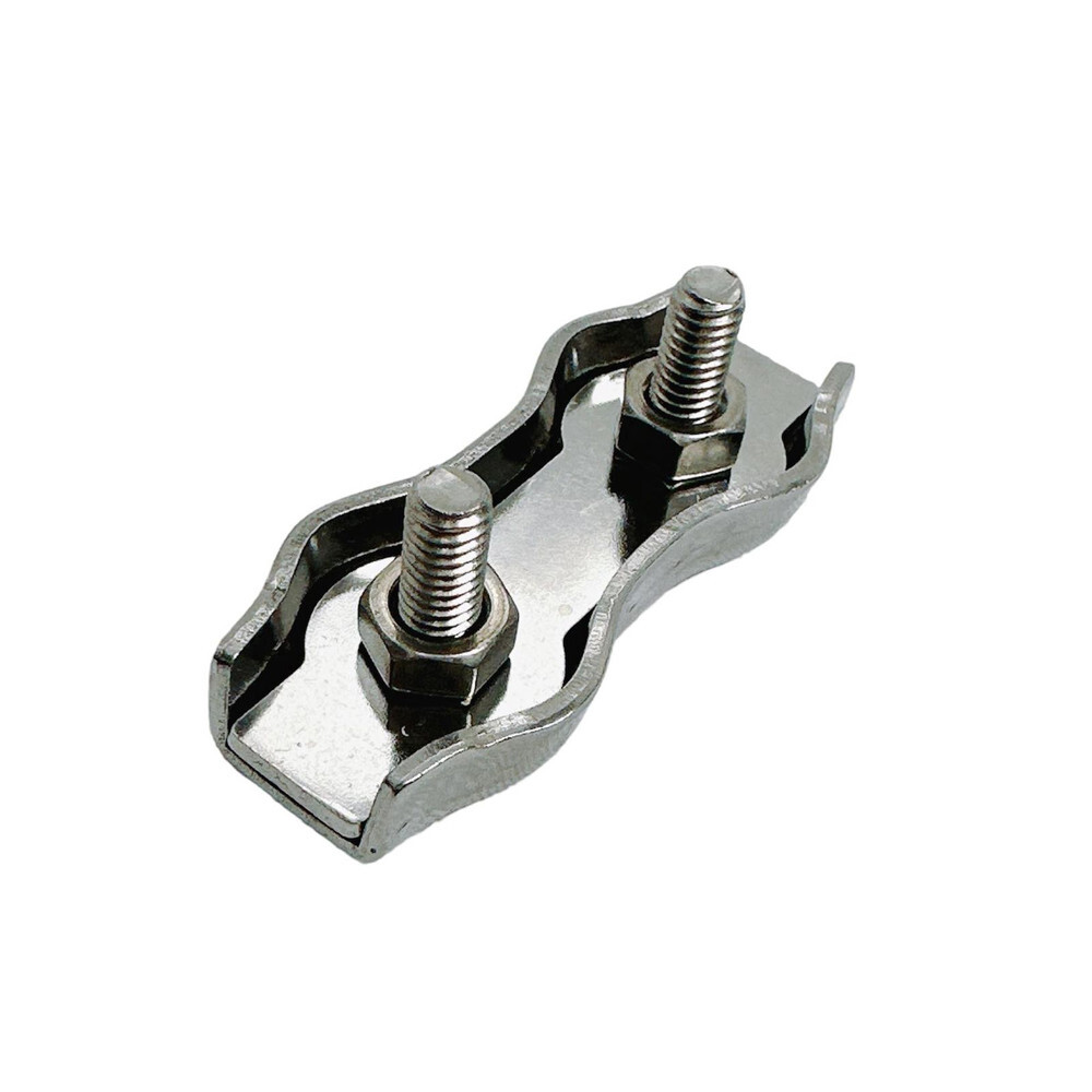 Marine Stainless Steel T304 1/8″ Duplex Clip Bolt 2 Post Wire Rope Clip