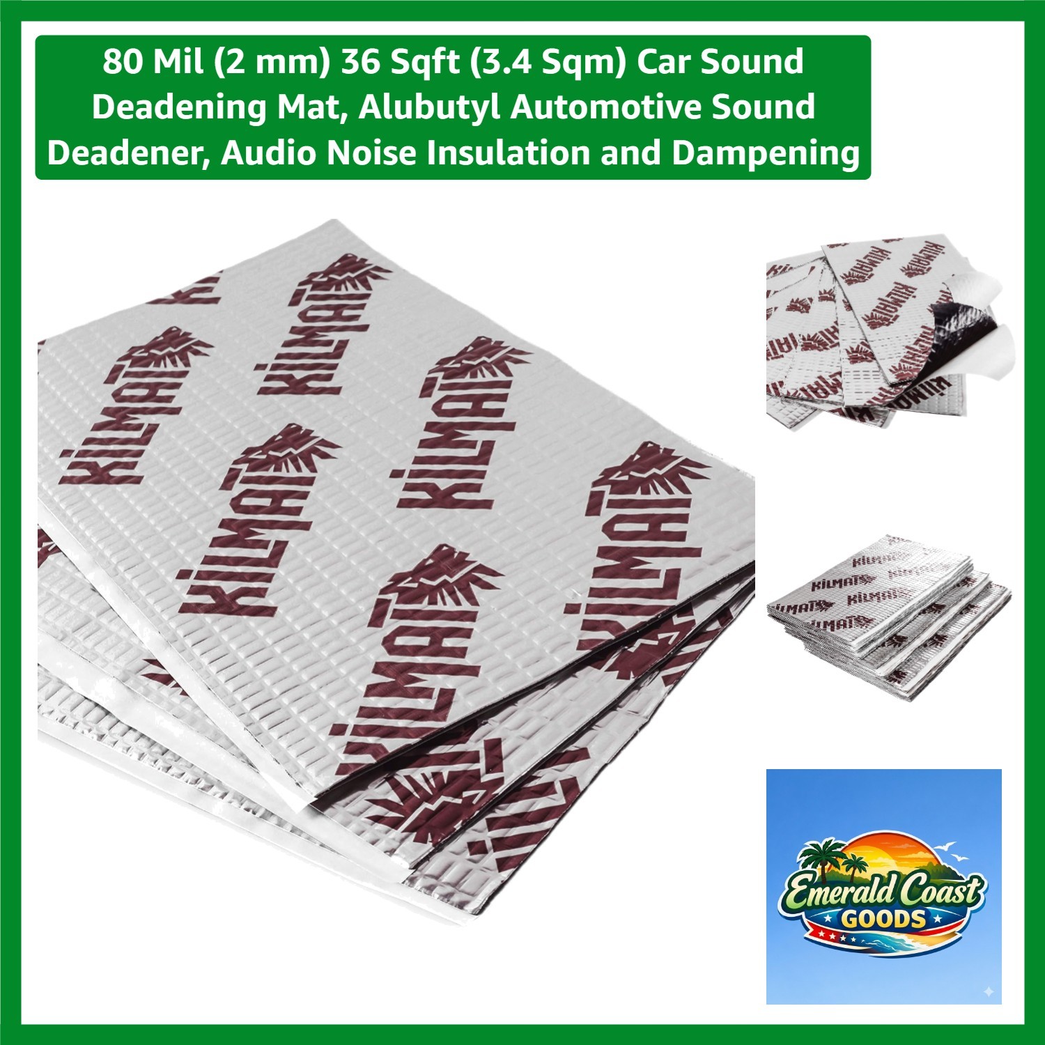 80 Mil 2 mm 36 Sqft 3.4 Sqm Car Sound Deadening Mat, Alubutyl Automotive Soun…