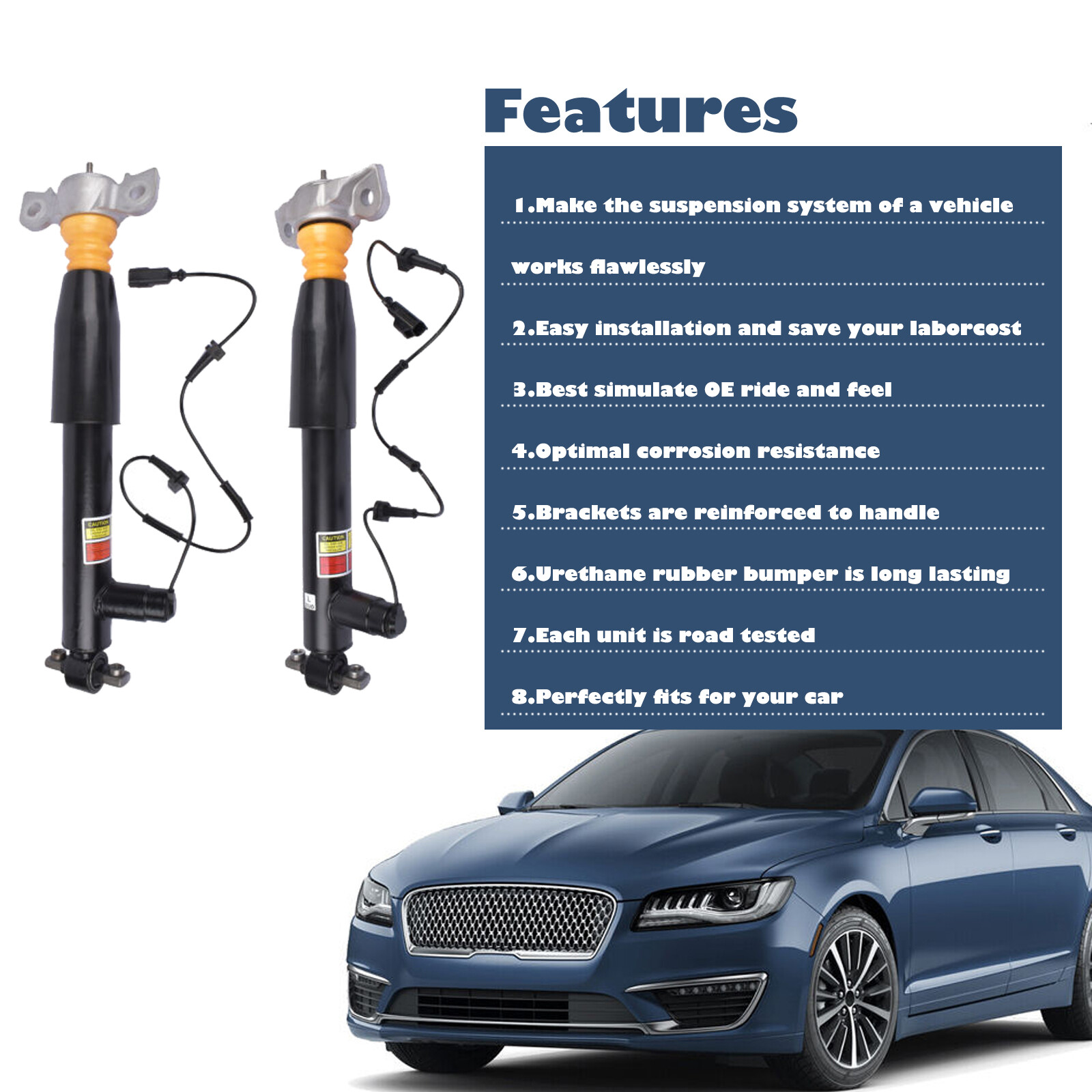 For Lincoln MKZ Full Set Front Rear Shock Struts Assys Electric GAS 2013 DOHC