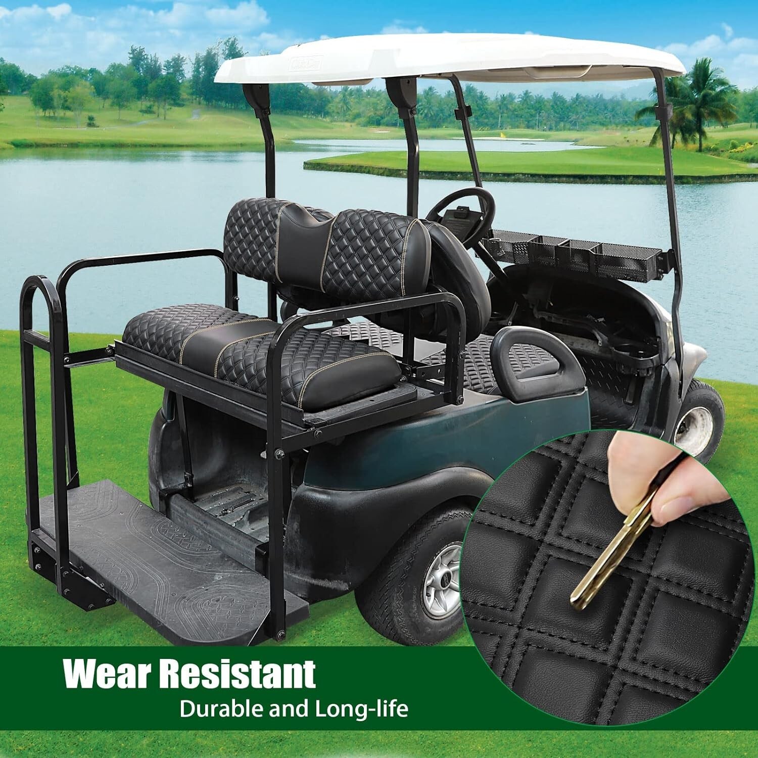 Golf Cart Rear Seat Covers Universal for EZGO Club Car – Roykaw Kit