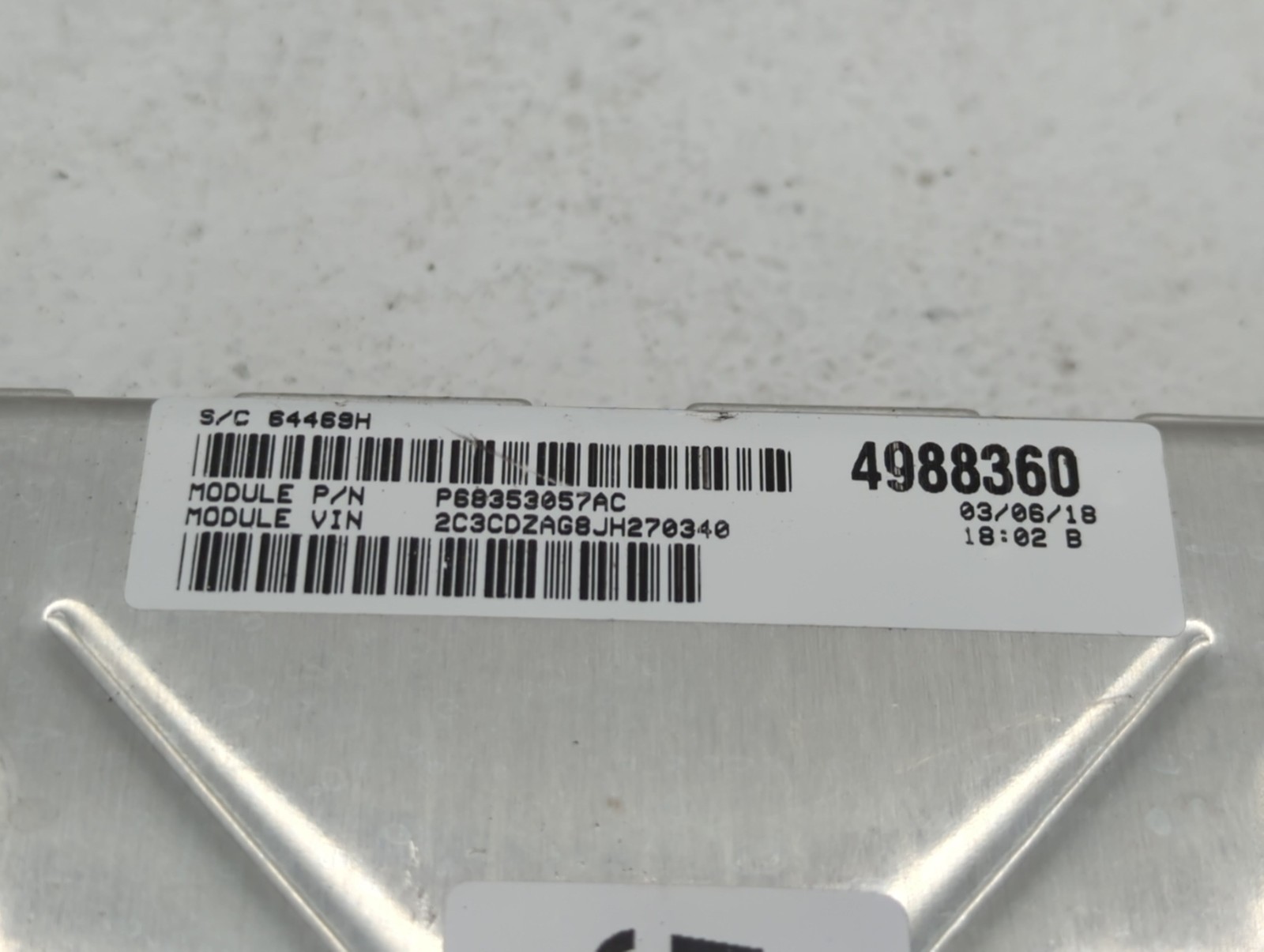 2018-2019 Dodge Challenger Engine Computer Ecu Pcm Ecm Pcu Oem ZW0ZE