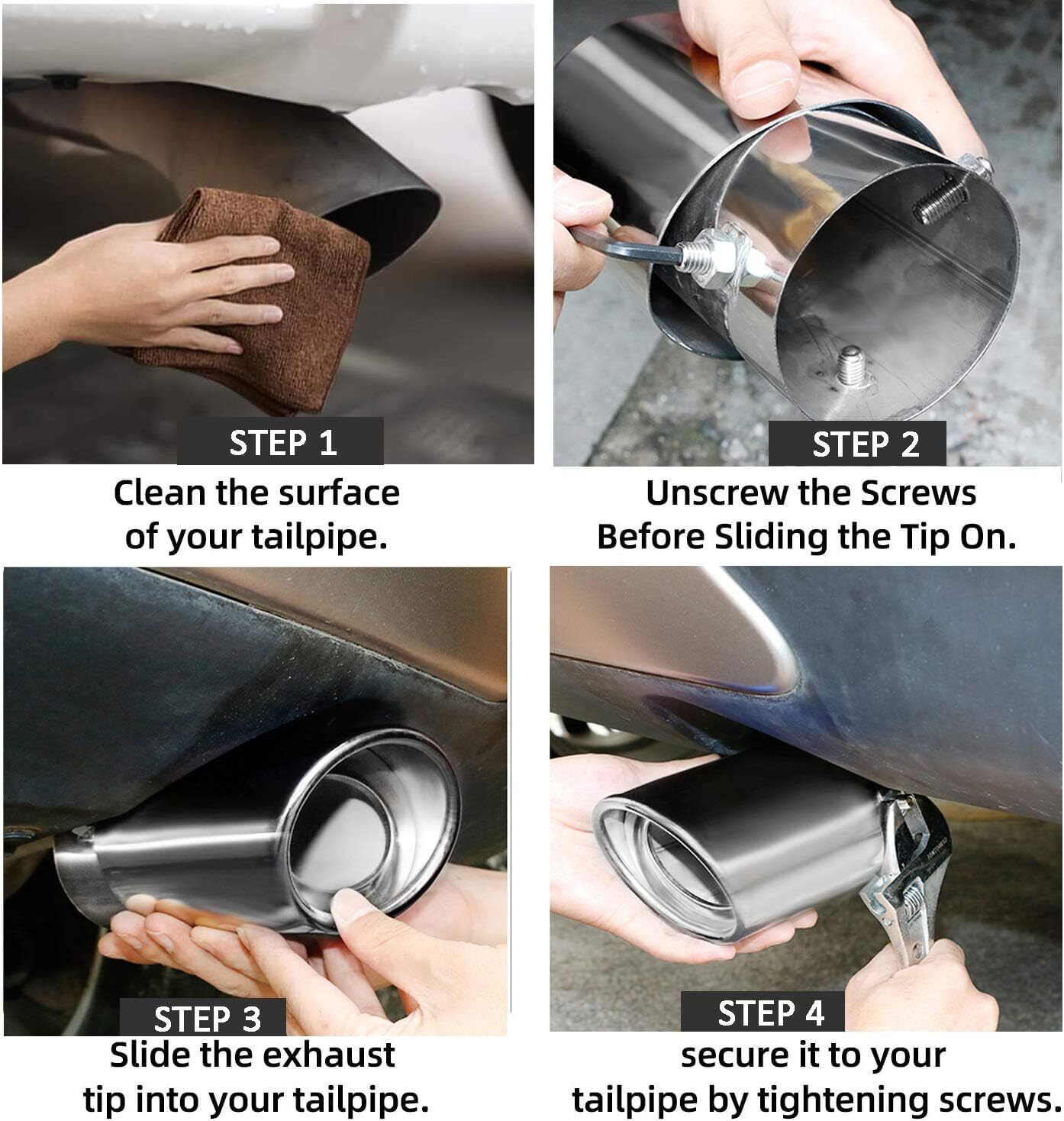 For Honda CR-V 2PCS Car Rear Exhaust Pipe Tail Muffler Tip Trim Stainless Steel