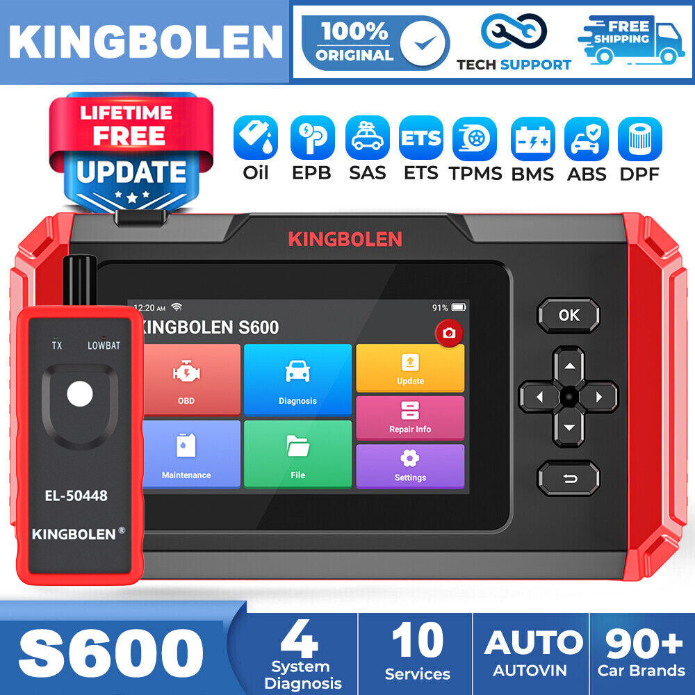 KINGBOLEN S600 OBD2 Scanner Engine ABS SRS SAS TPMS EPB Diagnostic Tool CRP123X