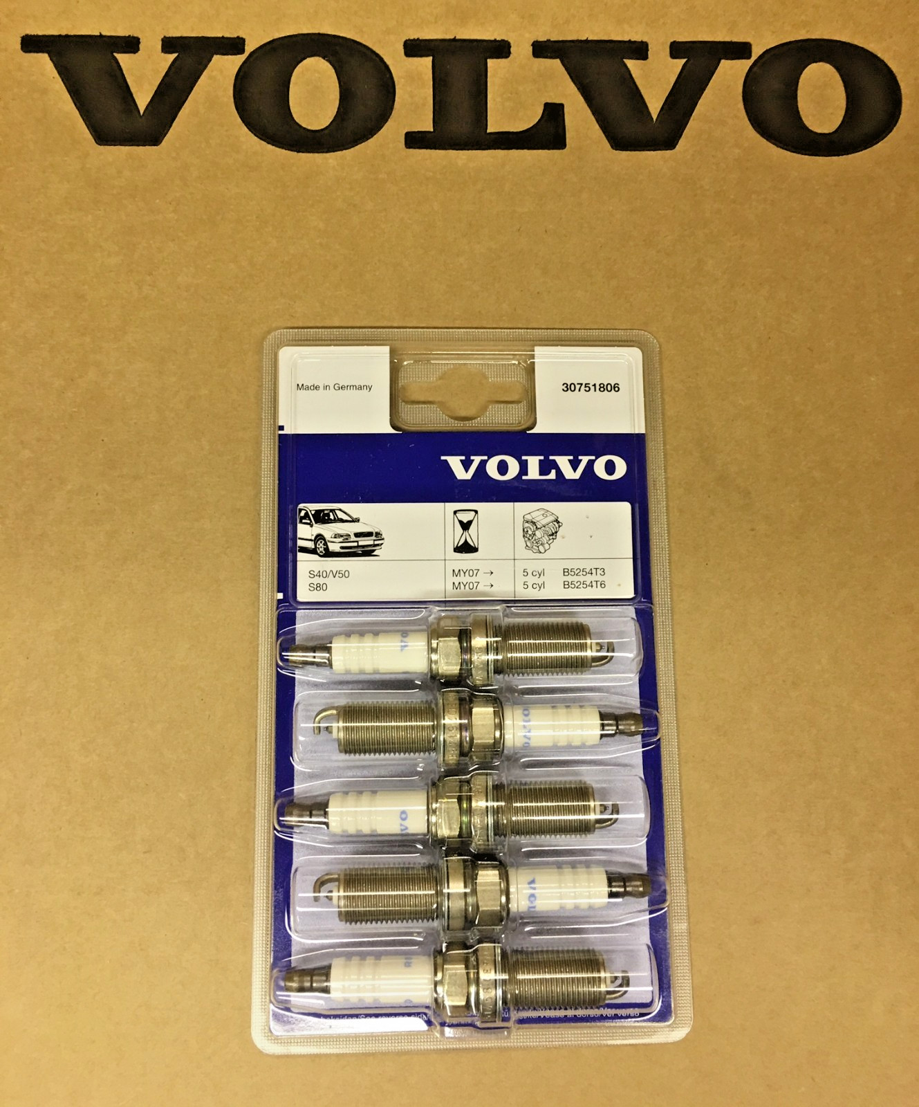 Genuine Volvo Spark Plug Set of (5) 30751806 OEM