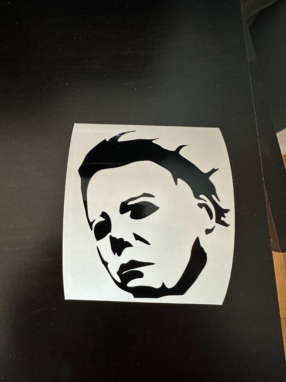 Michael myers car truck toolbox Halloween vinyl decal 3” by 4” Black