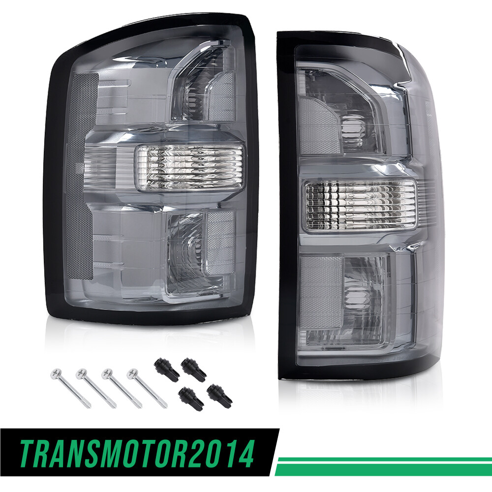 1Pair Smoked Tail Lights Brake Lamps Fit For 2014-2018 GMC Sierra 1500 2500 3500