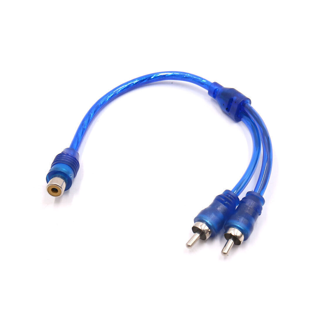 2Pcs 10.5 Inch Long Female to 2 Male RCA Splitter Adapter Car Audio Y Cable Wire