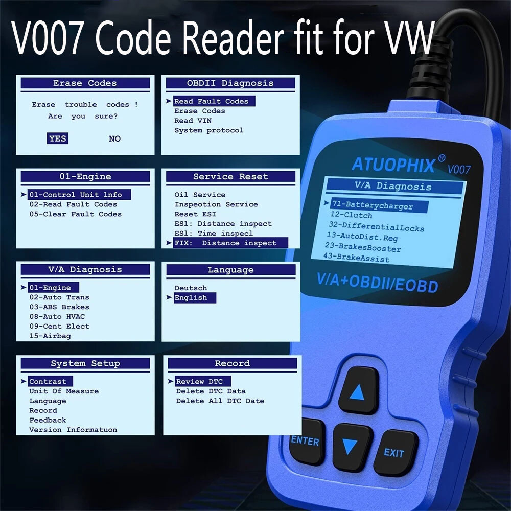 Car Full System Diagnostic Tool Fit For VW Audi Auto OBD2 Scanner Oil EPB Reset