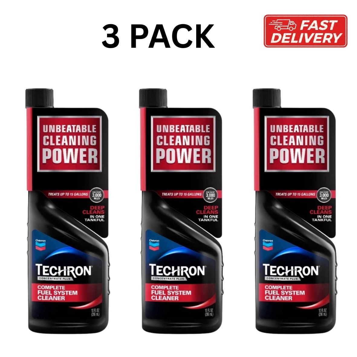 Chevron Techron Complete Fuel System Cleaner 10 oz 3 Pack Value Set
