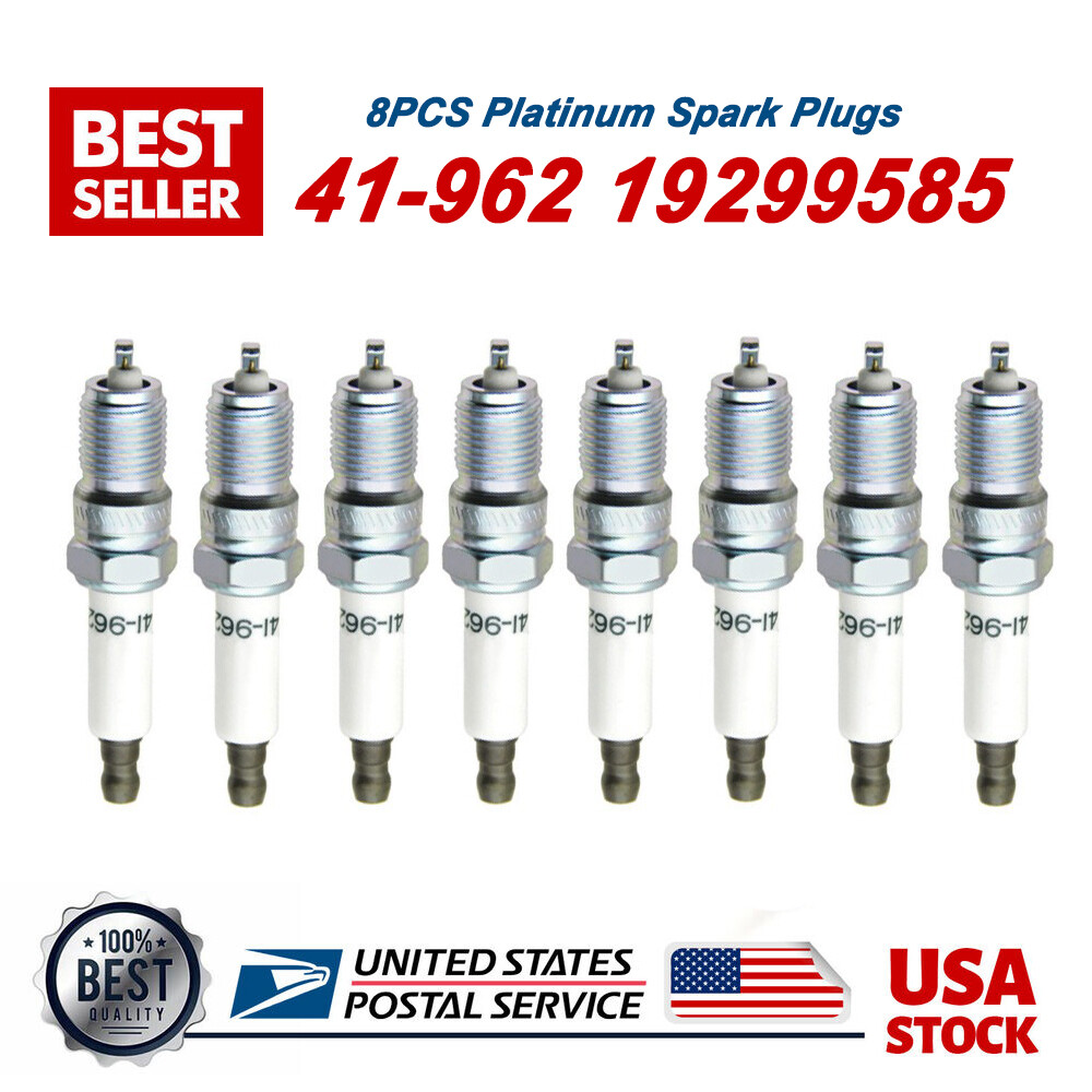 8PCS Platinum Spark Plugs 41-962 19299585 For AC Delco GM Sierra Chevy Silverado