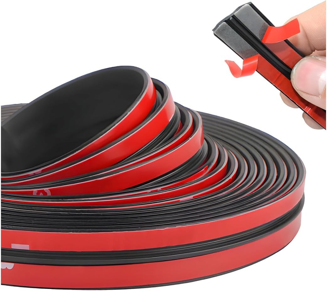 26 Ft Windshield Weather Stripping, 14mm+19mm Set, T-Shape Adhesive Rubber Seal