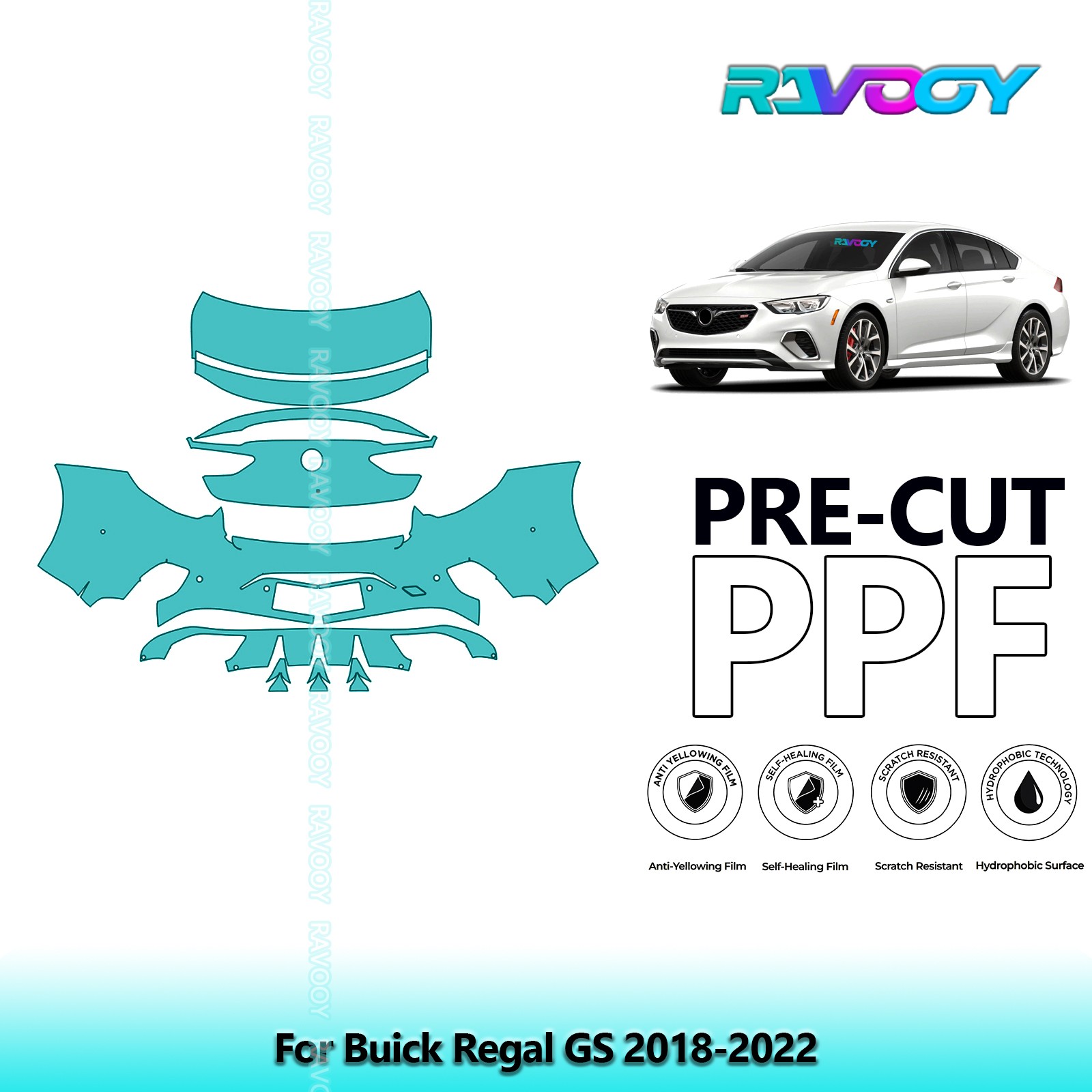 PreCut Paint Protection PPF Kit For Buick Regal GS 2018-2022