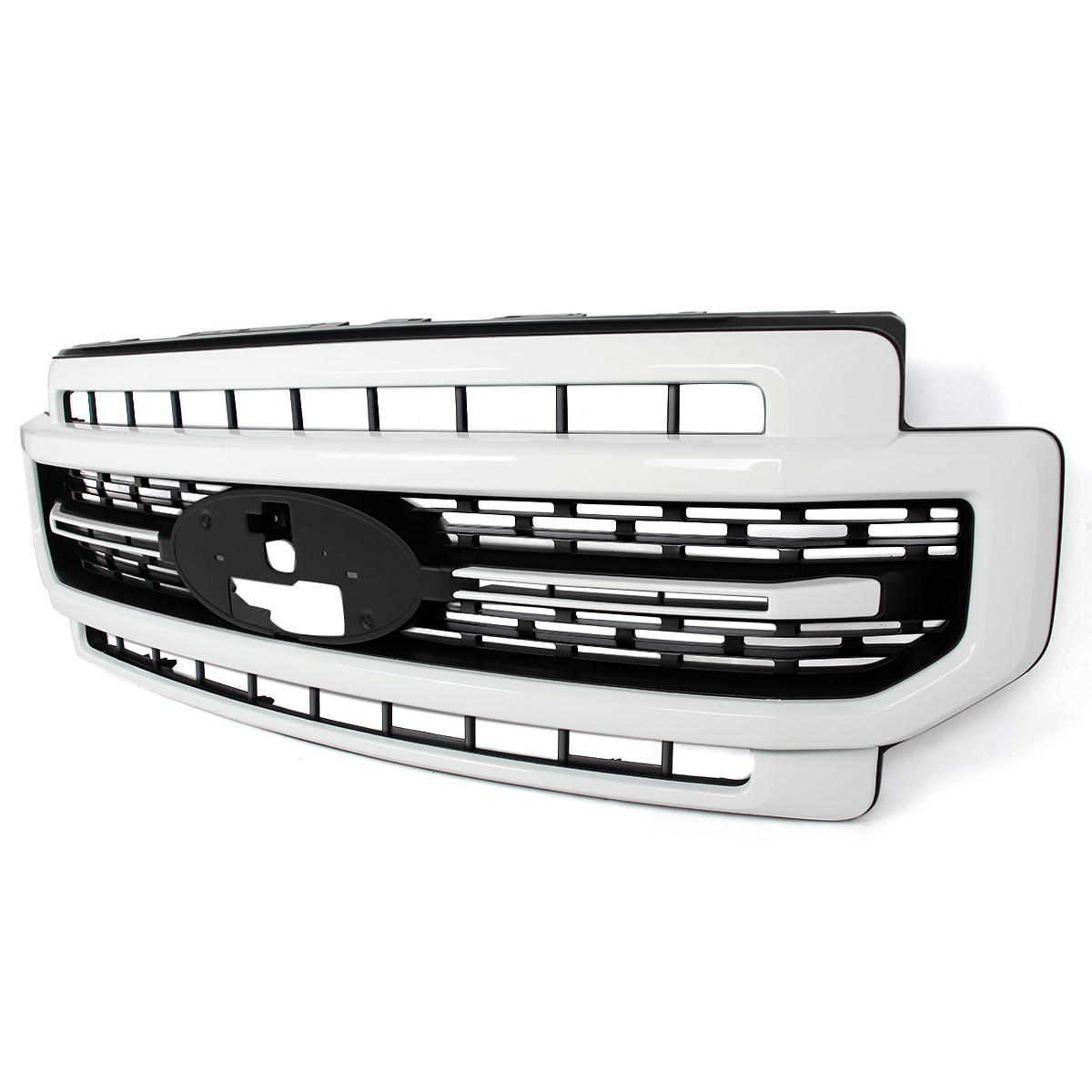 Oxford White Front Grille Assembly For 2020-22 Ford F250 F350 Lariat Super Duty