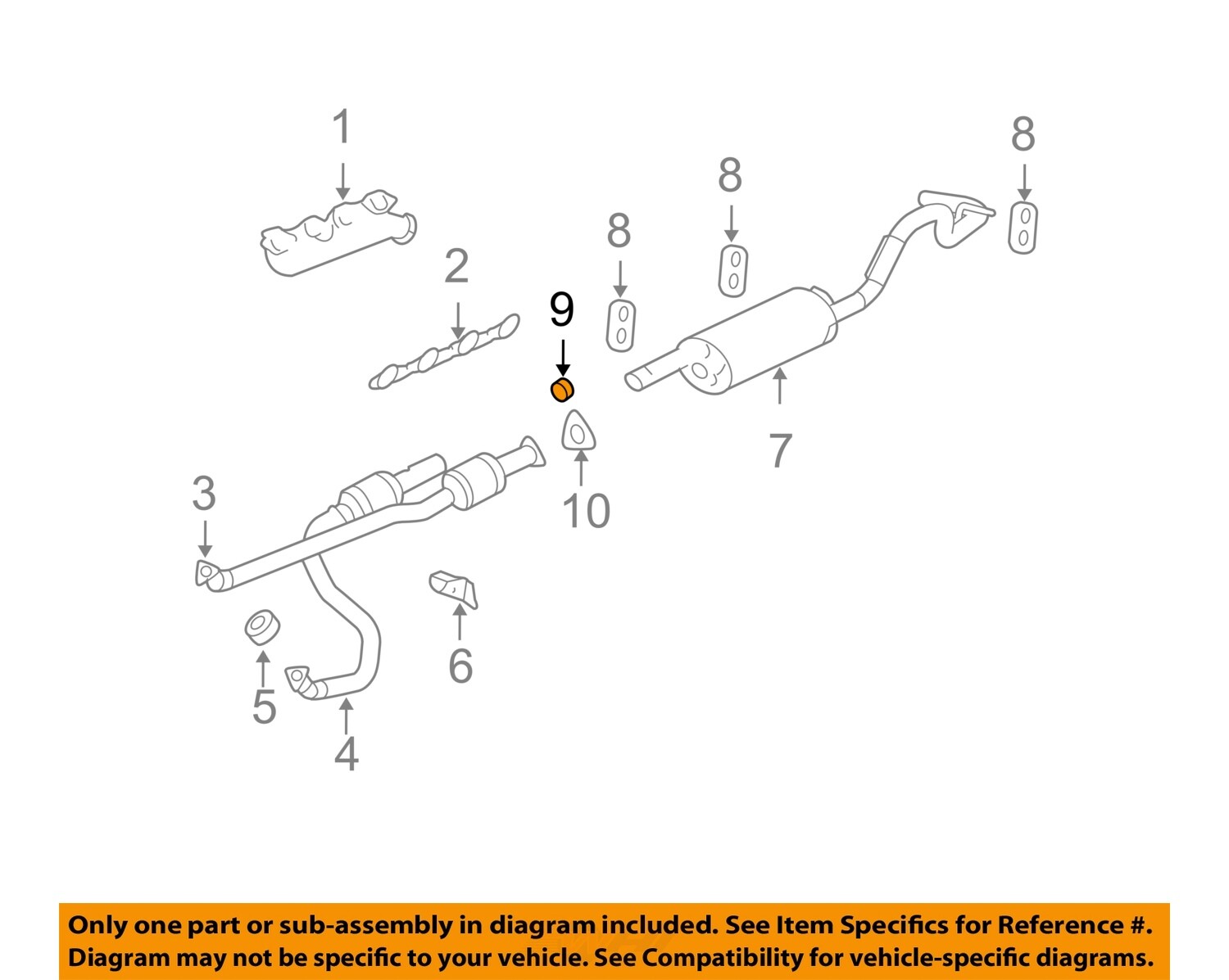 GM OEM 03-20 Express 2500 Exhaust Components-Muffler WTpipe Clamp 15102936