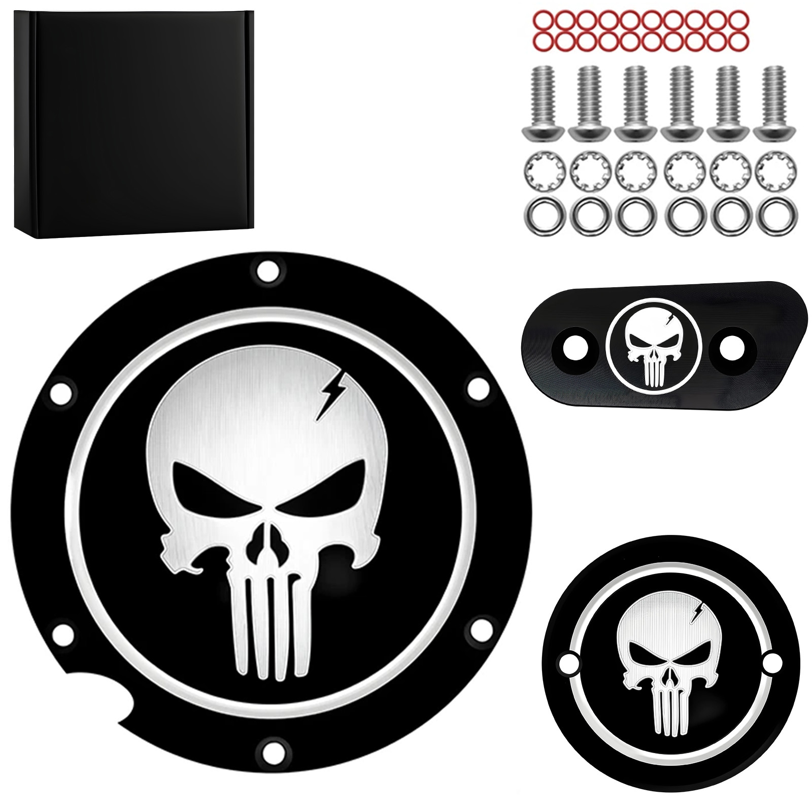 Punisher Skull Derby Timing Timer Cover For Harley Iron Sportster XL XR 883 1200