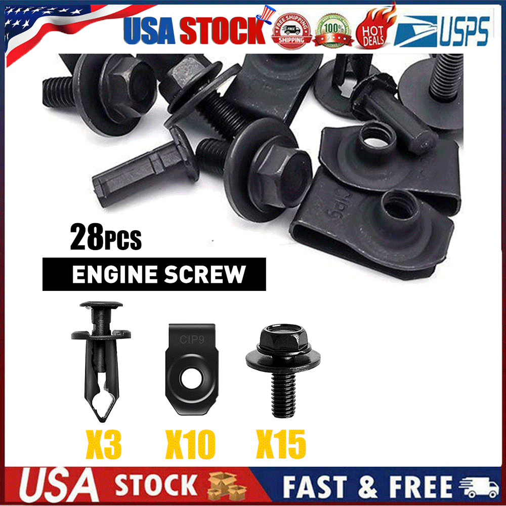 Engine Splash Shield Guard Bumper Hardware Kit Body Bolt Screw Clip Rivet U-nut
