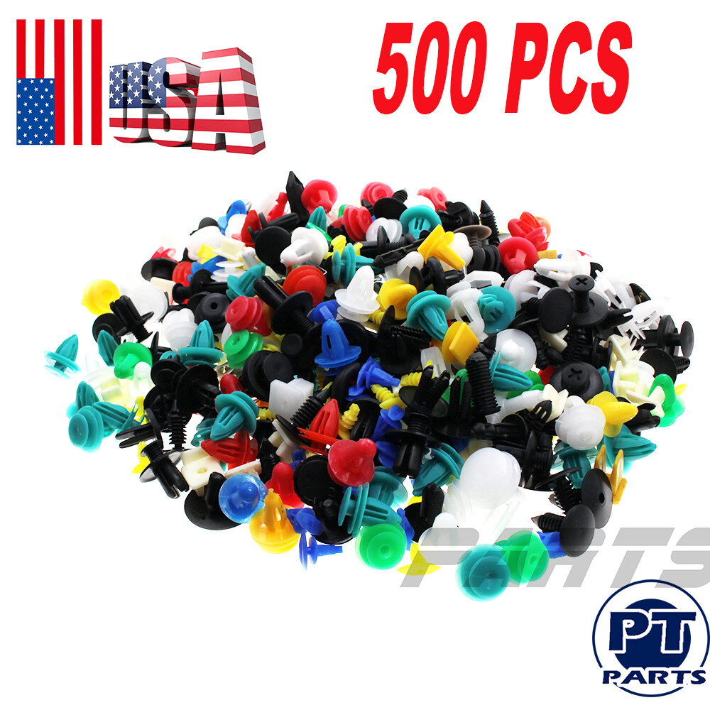 500 x Auto Car Mixed Fastener Clip Bumper Fender Trim Plastic Rivet Door Panel