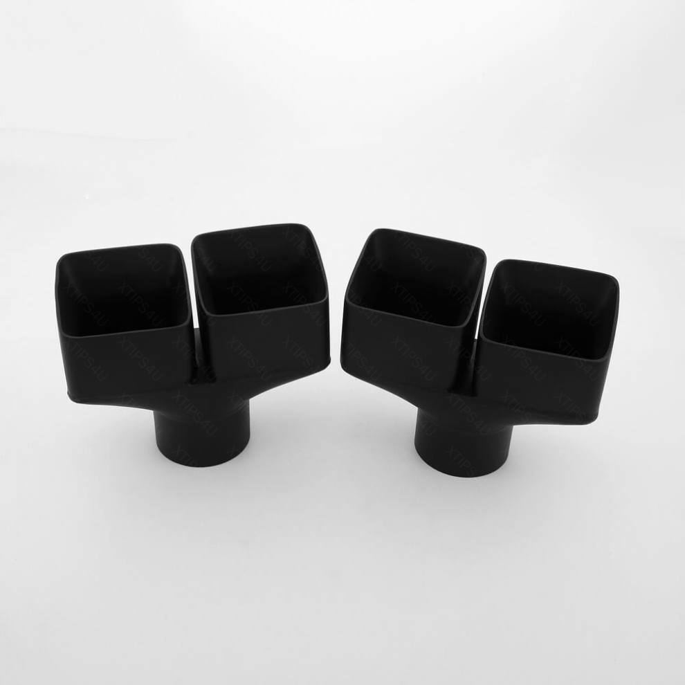 Black Exhaust Tips 3″ Inlet Square Out Angle Cut Dual Wall Staggered SS304