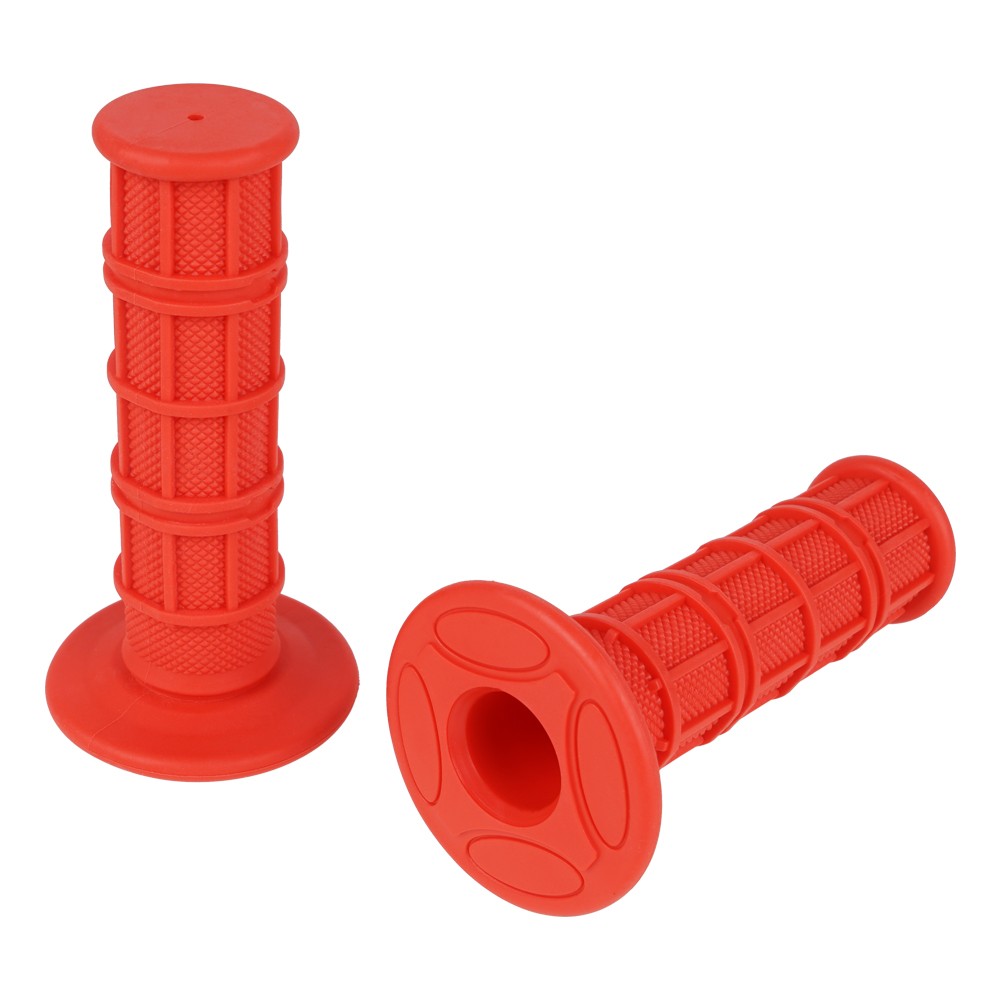 Red Universal 7/8″ & 1″ Soft Rubber Hand Grips for Pit MX Dirt Bike Motorcycle