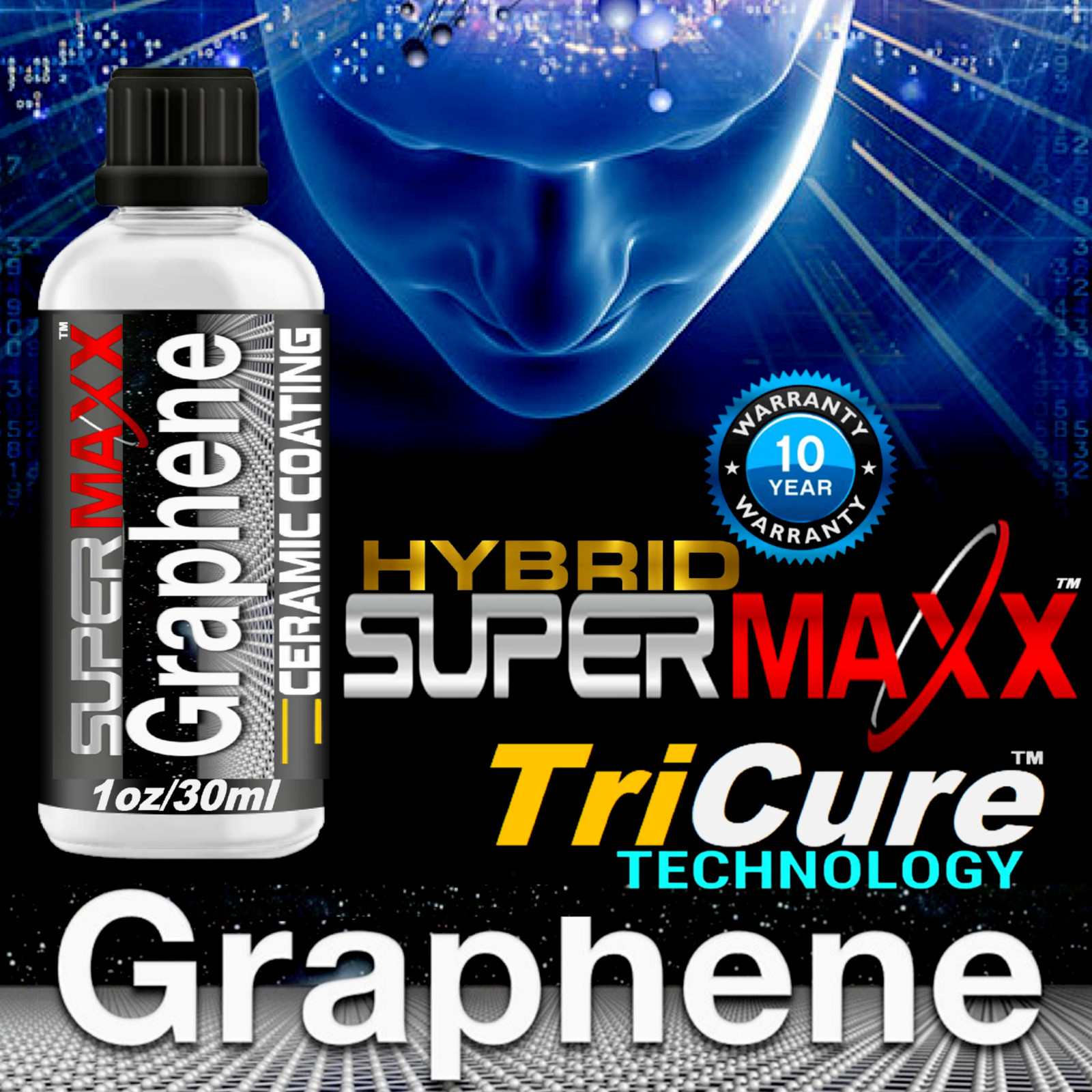 XTREME NANO 9H CERAMIC PRO GRADE CAR COATING “GRAPHENE 10 YR 1 OZ/30ML – KIT