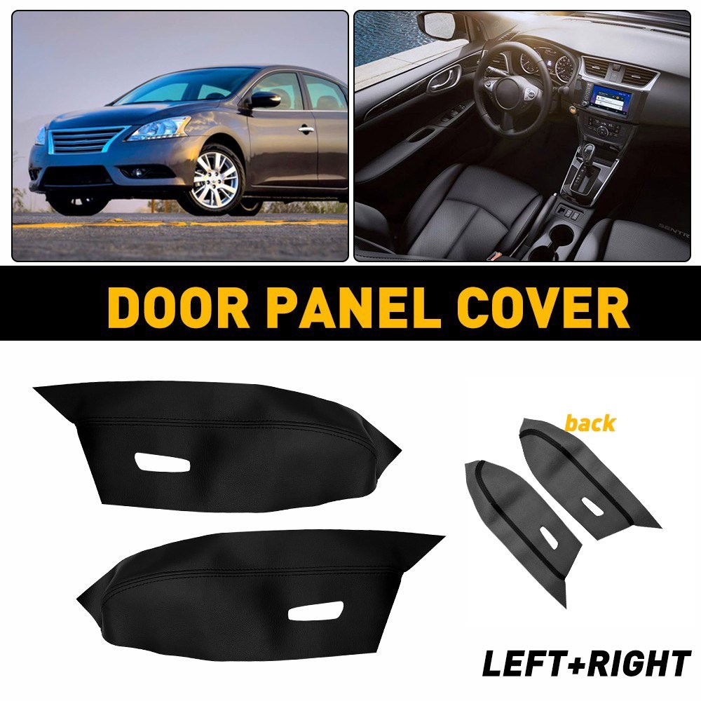 Front+Left+Right Black Armrest Door Covers Panel For 2013-18 Nissan 2019 Sentra