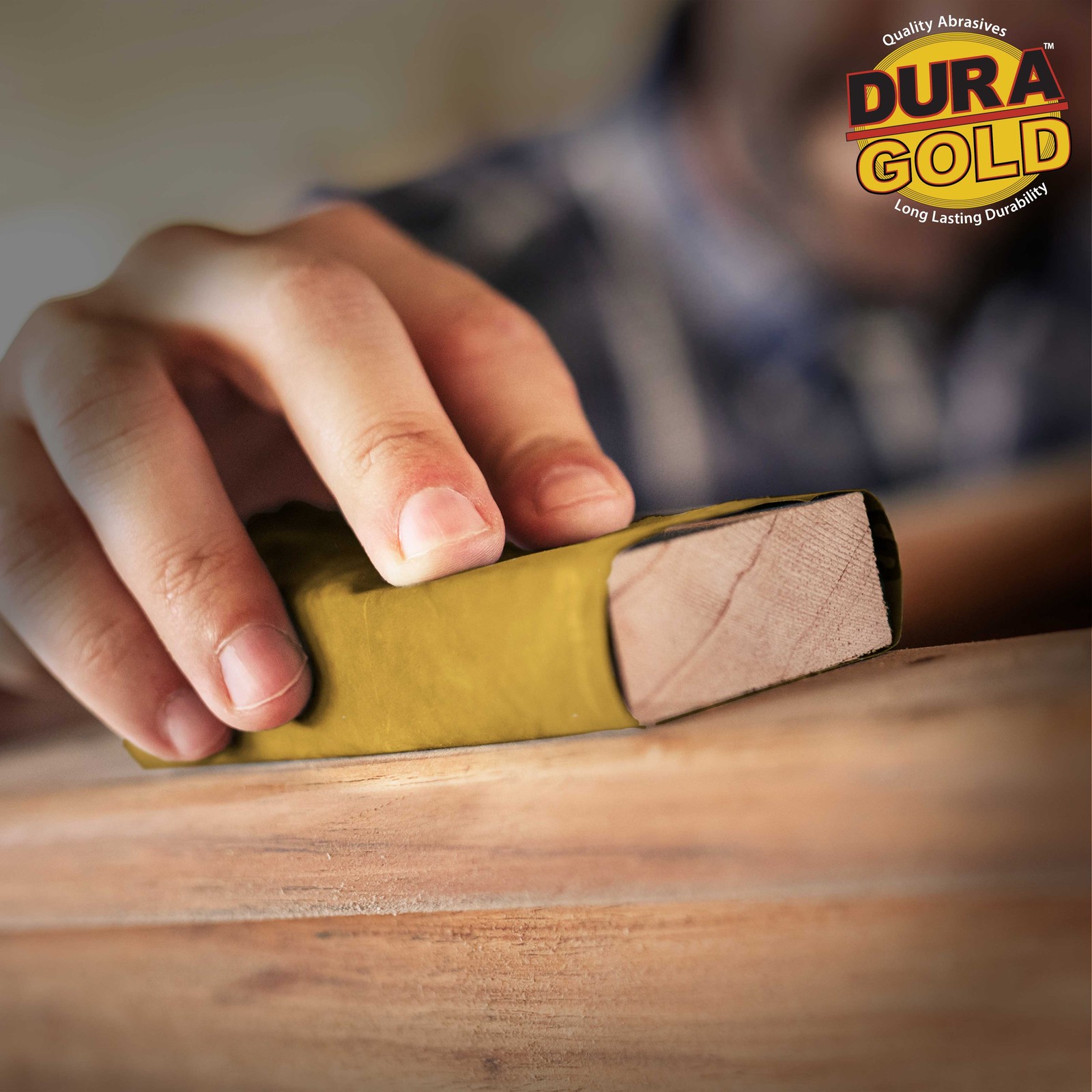 Dura-Gold 220 Grit Gold – 1/4 Sheet Plain Backing Sandpaper 5.5″ x 4.5″ – 400pk