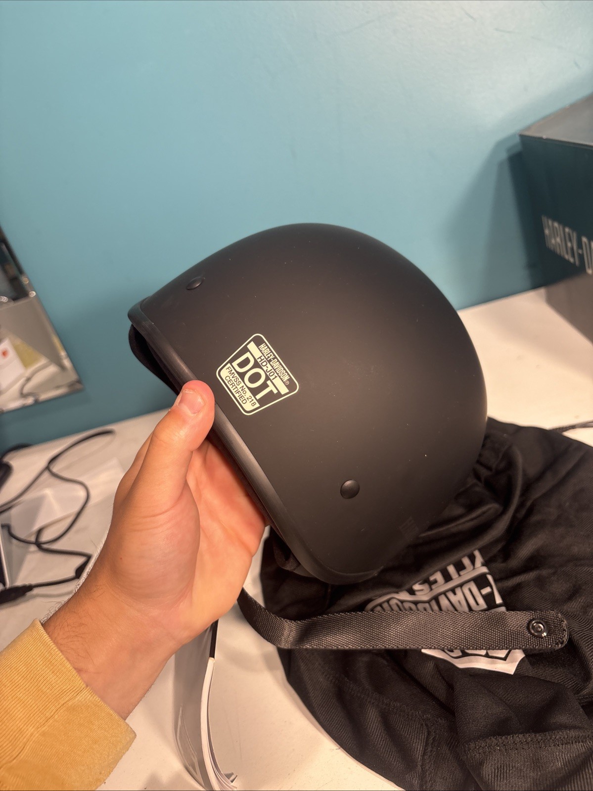Harley Davidson ‘Overdrive’ Low-profile 1/2 Helmet In Matte Black, Medium*Nice!*
