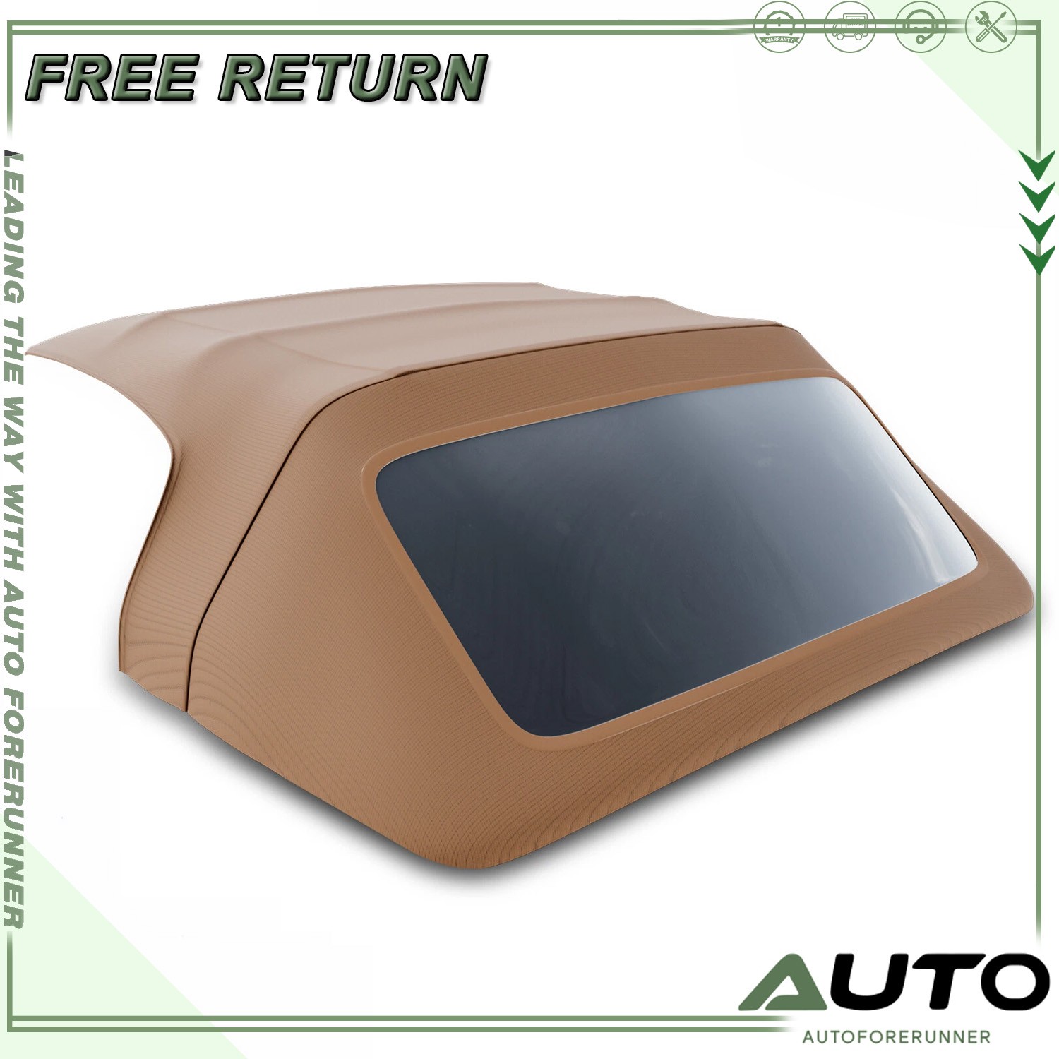 Tan Convertible Soft Top for 71-94 Alfa Romeo GT Veloce Spider w/ Plastic Window
