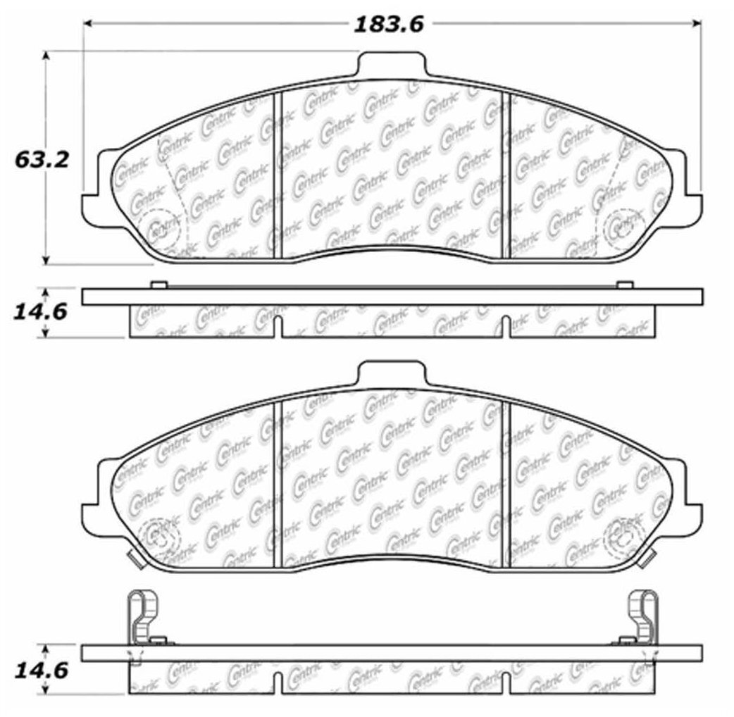 Centric Front Disc Brake Pad for Corvette, XLR, GTO (106.07310)
