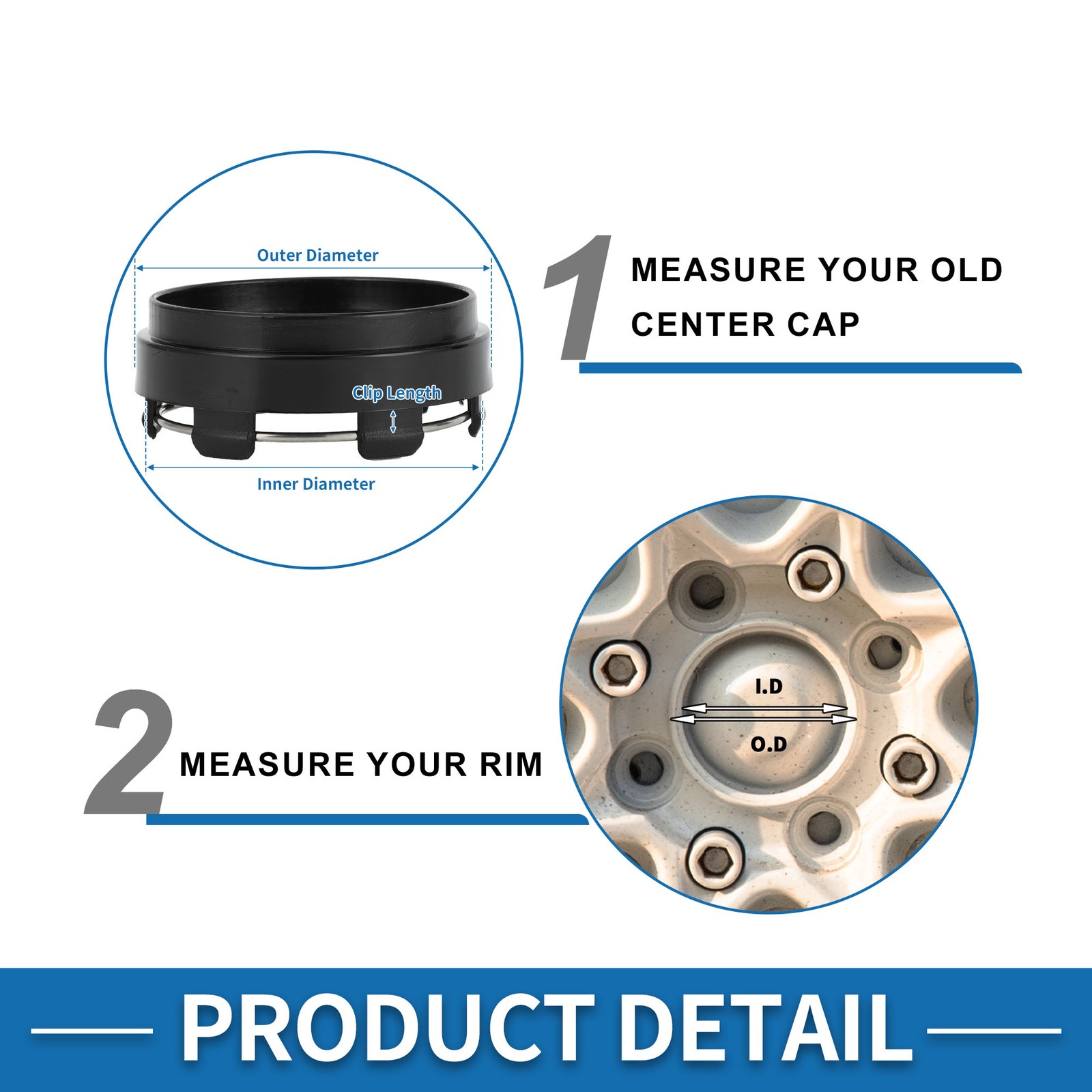 Single Wheel Center Hub Cap Durable 66mm 2.60″ OD Carbon Fiber Pattern Universal