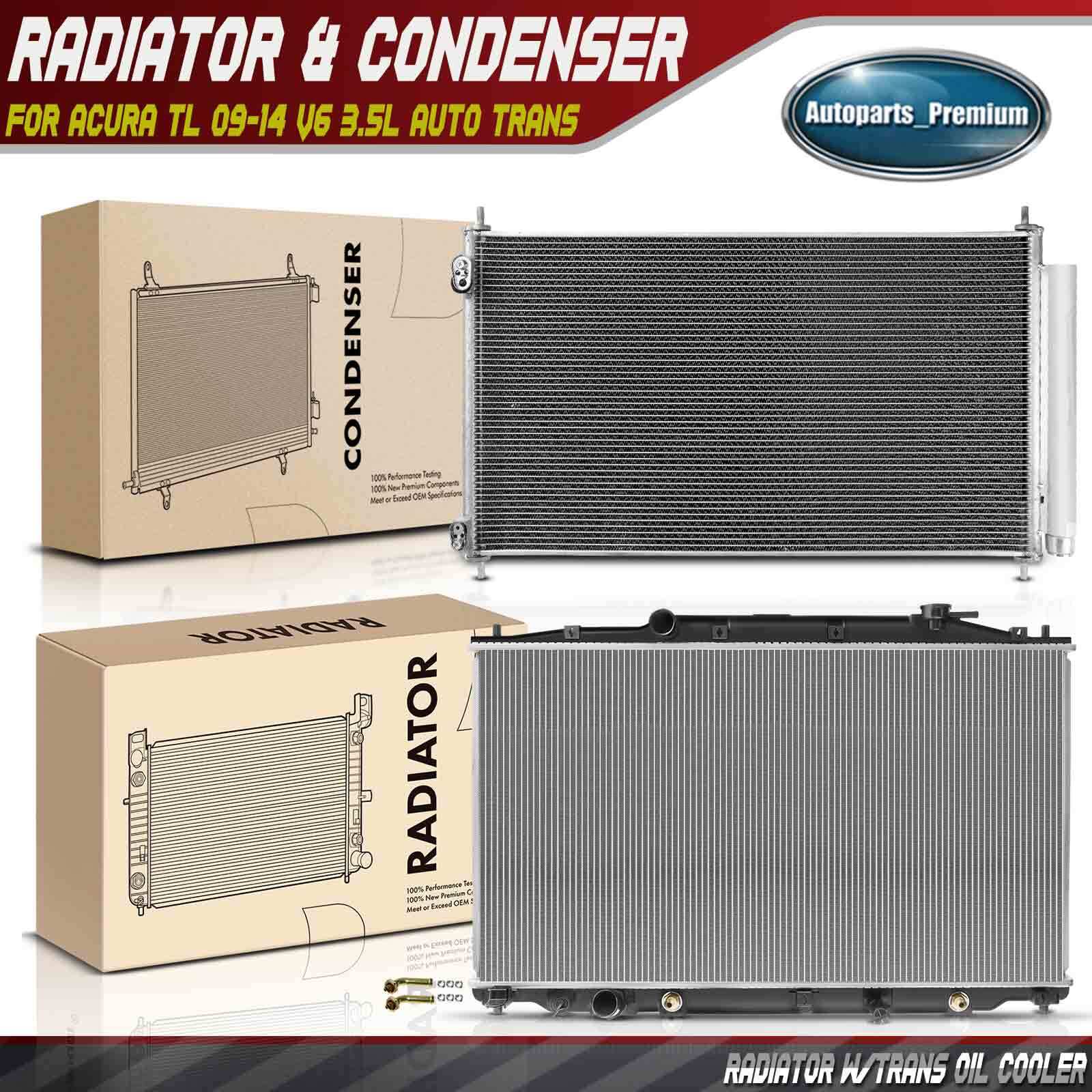 Radiator & AC Condenser Cooling Kit for Acura TL 2009-2014 V6 3.5L Auto Trans.