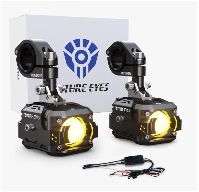 Future Eyes F150 LED Motorcycle Fog Lights with 360° Adjustable Mount
