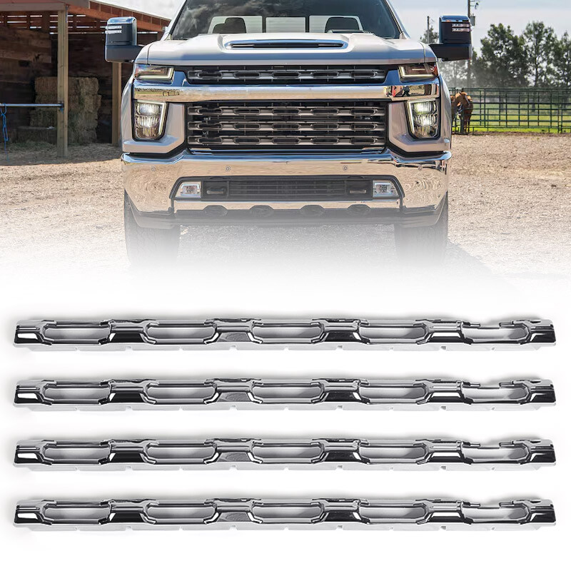 For Chevy Silverado 2500 3500 HD 2020-2023 w/ Chrome Grille Grill Insert Overlay