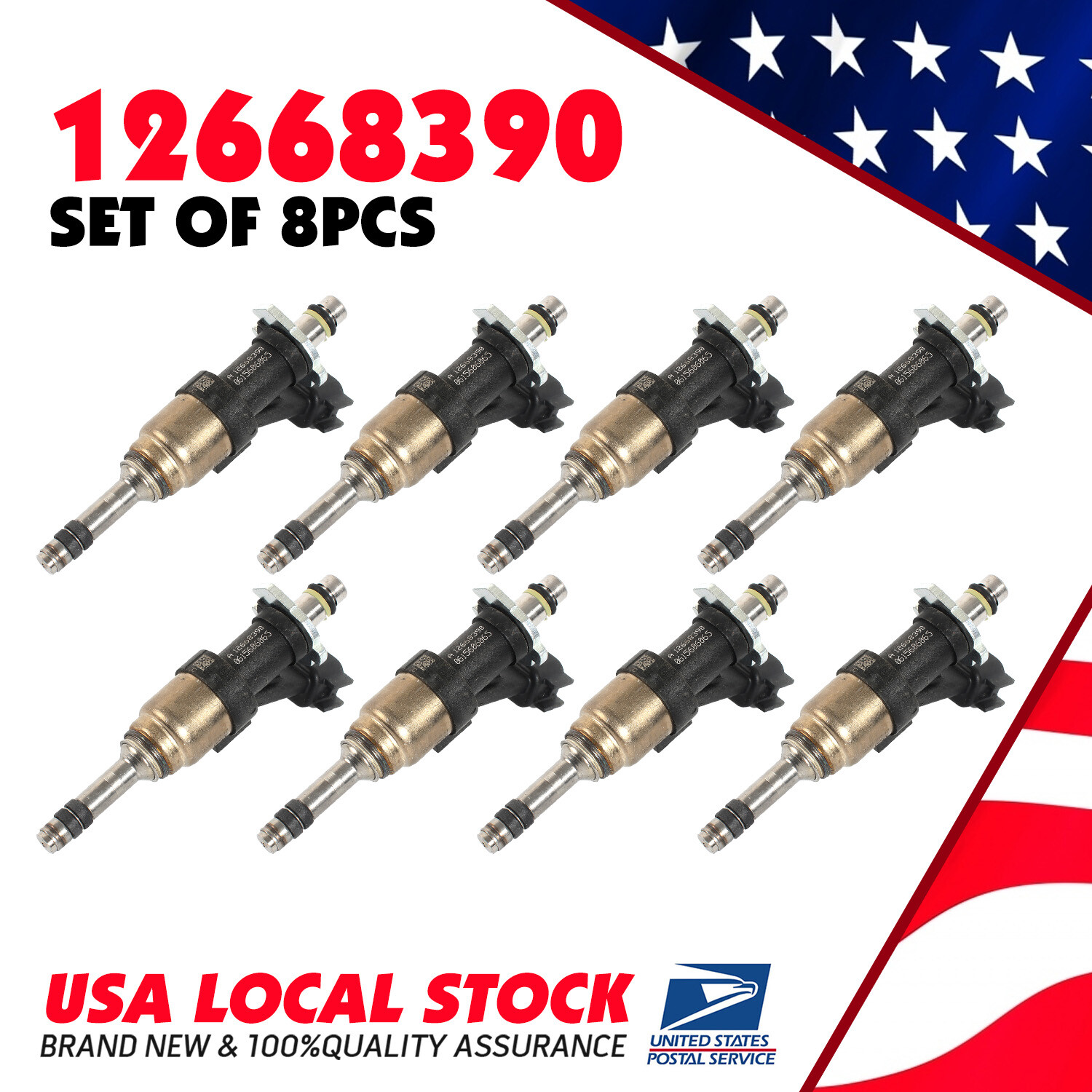 8Pcs Brand NEW OEM Fuel Injectors 12668390 For 2015-2018 GMC Yukon High Quality