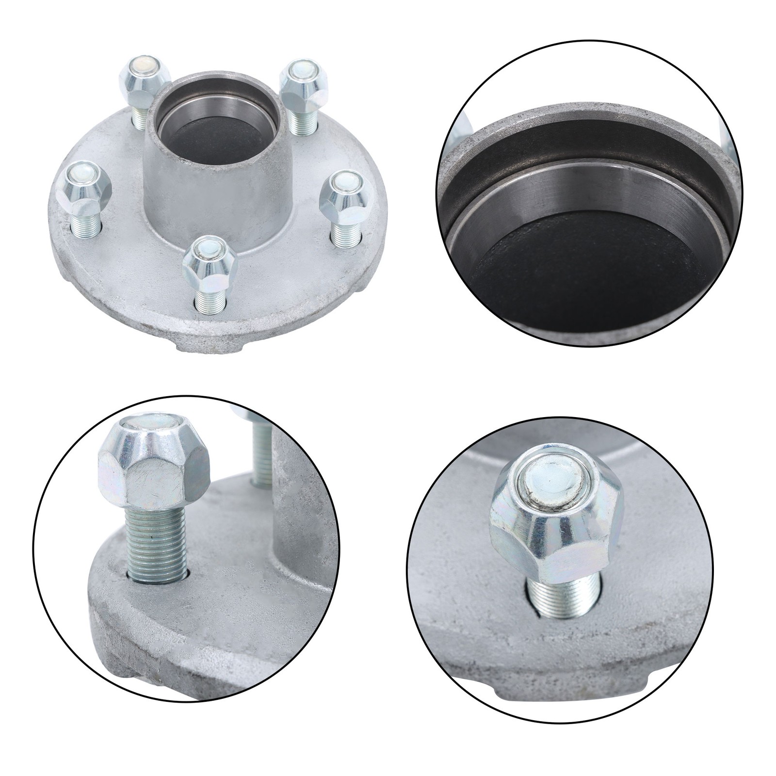 For 2000 lbs. 1.0625″ Spindle 5 x 4.5″ Galvanized Trailer Hub Kit-6 pieces/set