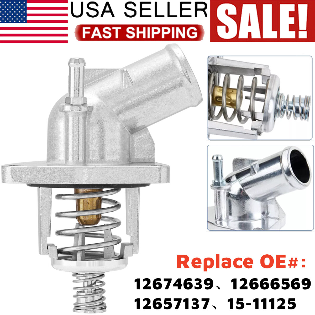 Thermostat Housing Assembly for 14-20 Chevy Silverado GMC Sierra 1500 Escalade