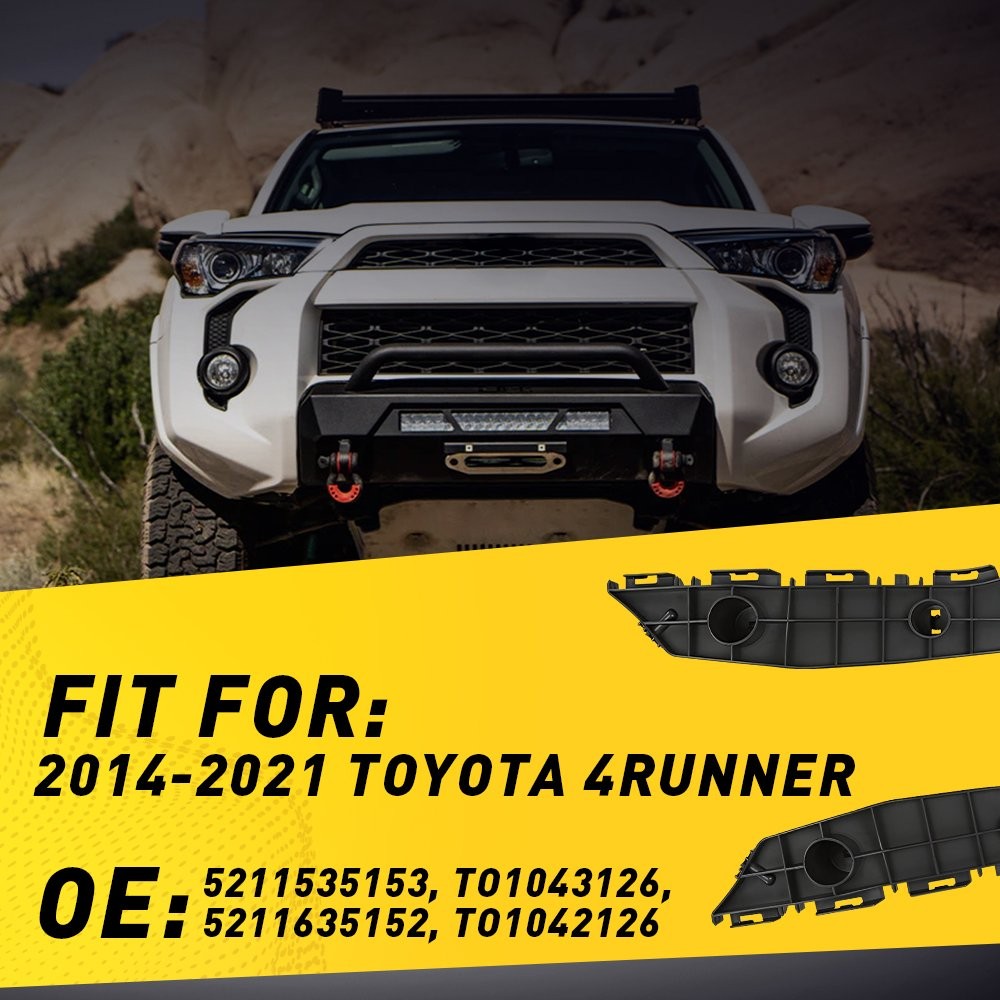 Bumper Bracket For 2014-2021 Toyota 4Runner Front Driver & Passenger Side Pair