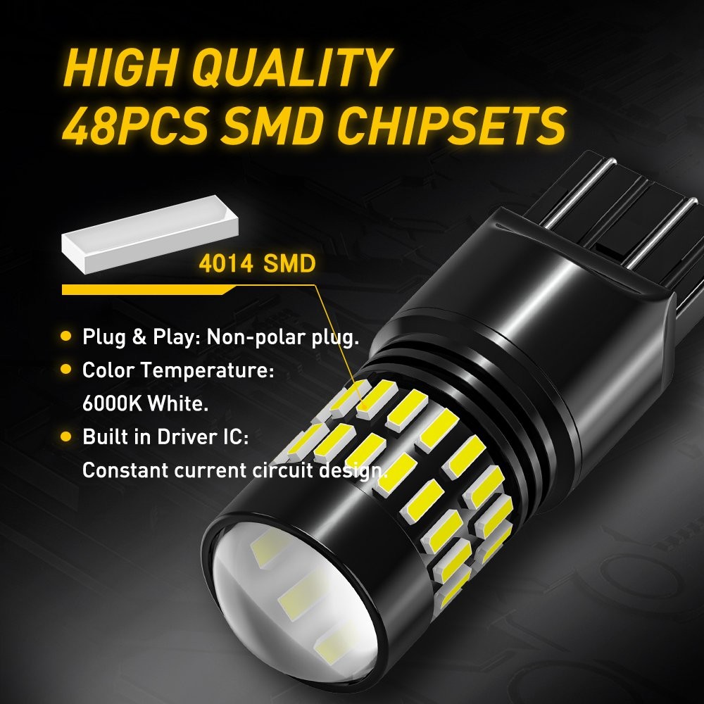 AUXITO 7443 7444 LED Backup Reverse Back Up Light Bulbs Super Bright White 6000K