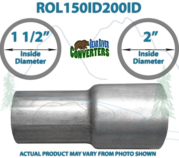 1 1/2” 1.5″ ID to 2” ID Universal Exhaust Pipe to Pipe Adapter Reducer