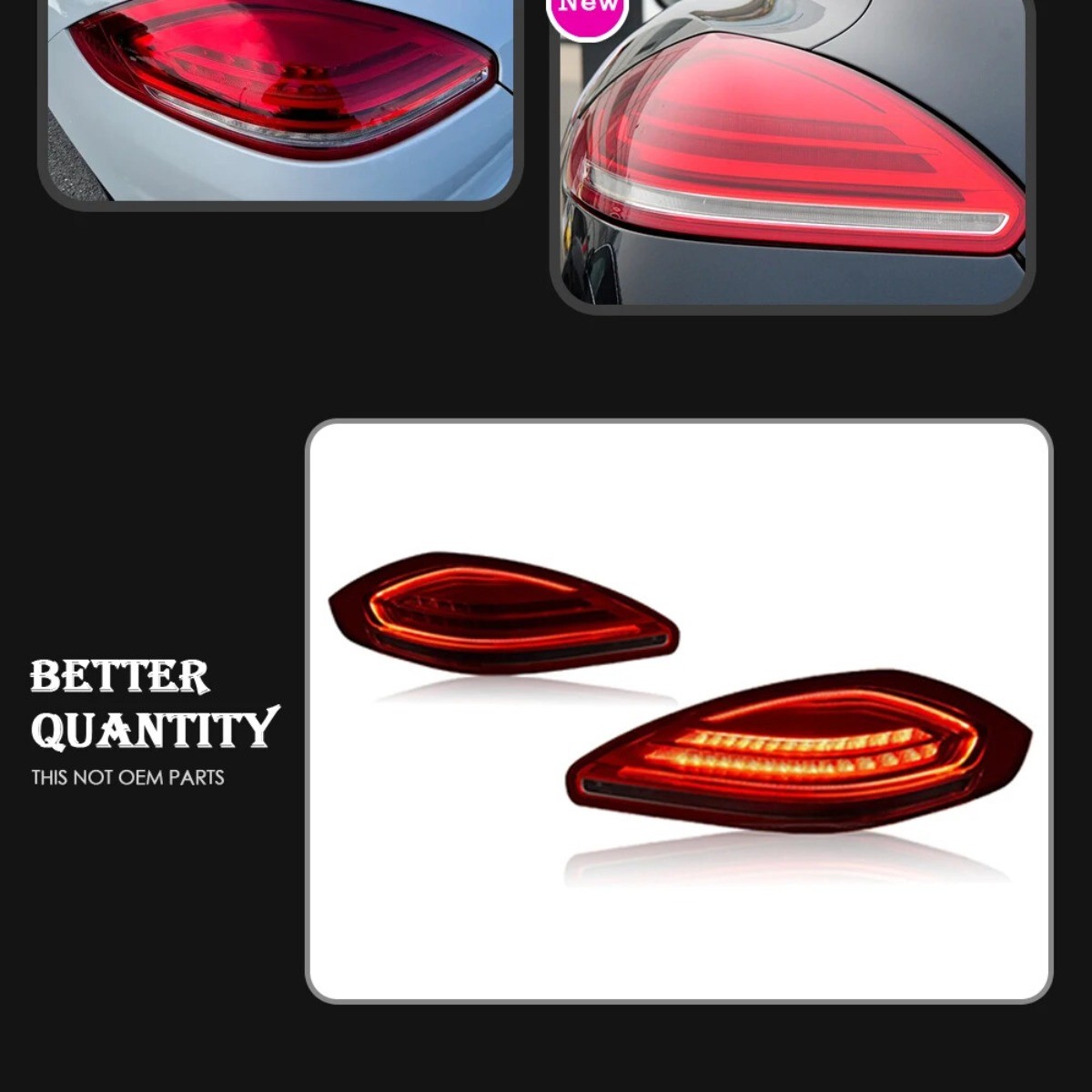 Replacement For Porsche Panamera 970 2014-2016 red LED Tail Light Pair New