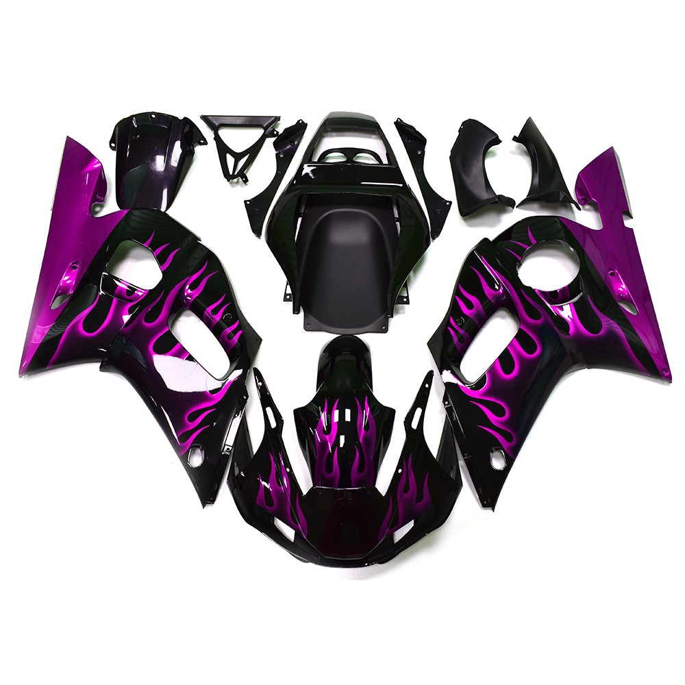 Fairing Kit Plastic Bodywork for Yamaha YZF R6 1998-2002 ABS Fairings Pink Flame