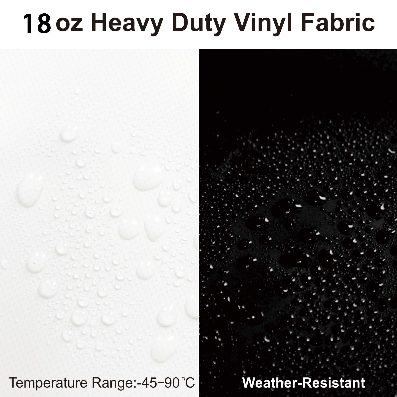 Universal RV Slide Out Awning Fabric Replacement – 49″ x 170″, Black Topper for