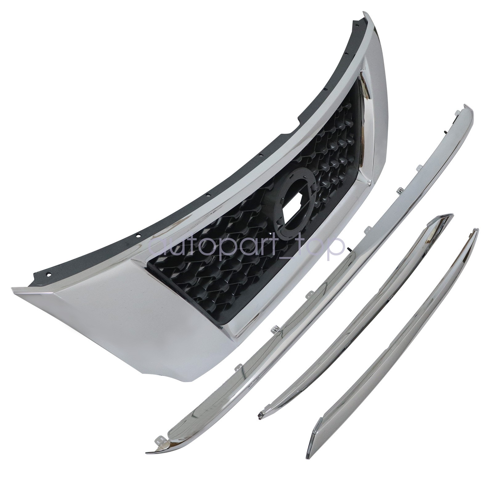 Grille Assembly + Chrome Moldings Trim Assembly For 2013-2016 Nissan Pathfinder