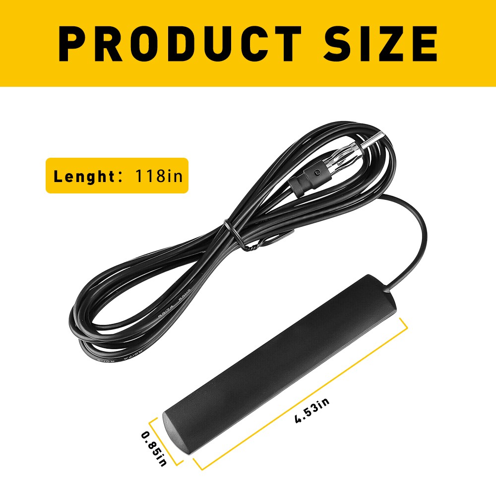 1PCS Universal Hidden Amplified AM/FM Antenna Kit 12V Car Auto Radio Stereo 10ft