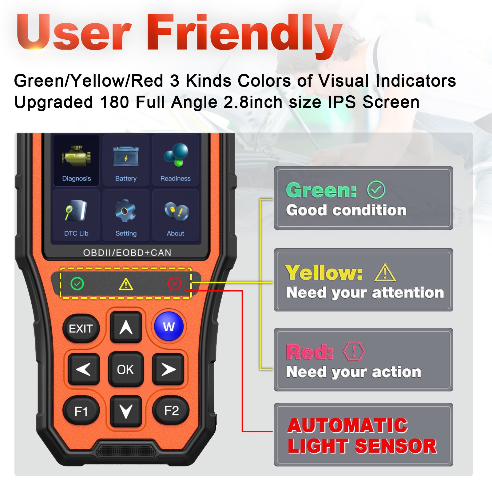 iKiKin YM529 Car Code OBD2 Reader Diagnostic Tools OBDii Scanner ELM327 Reader