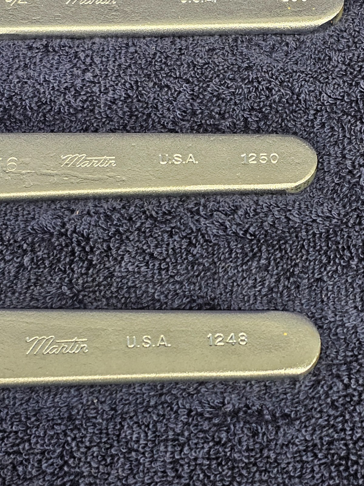 6 Martin Service Thin Angle Wrenches Wrench Set Sae 1-3/4 9/16 1/2 5/16 7/8″ USA