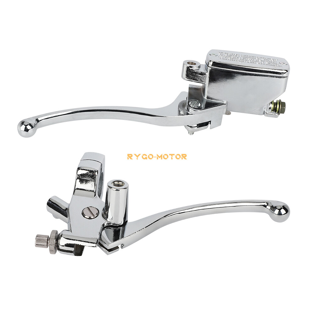 1″ Motorcycle Handlebar Hydraulic Brake Master Cylinder & Clutch Lever Chrome