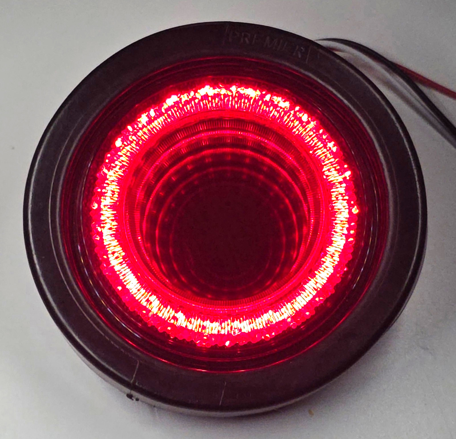 4″ Round Red LED Stop Turn Tail Light 12VDC Infinity Mirror RV Bus Auto 1214402